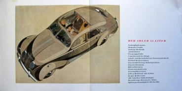 Adler 2,5 Liter Modelprogram 1939 Reuters-Motives Carbrochure (4301)